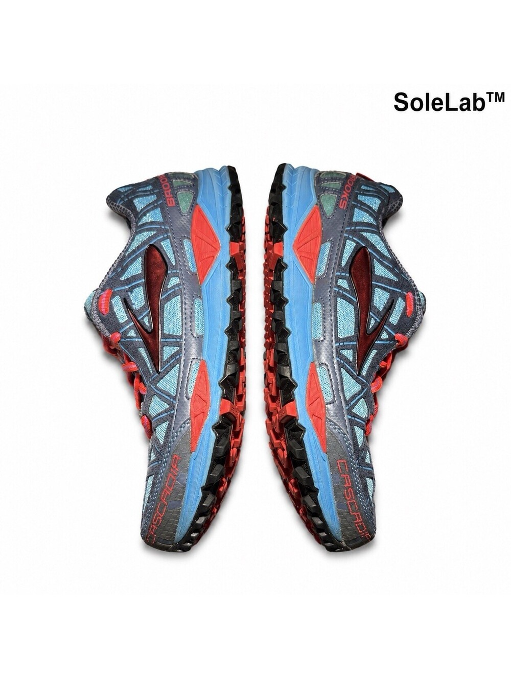 Brooks Cascadia 8 Womens 9 B Blue Red Trail Running Hiking Shoes 1201271B405 - Picture 4 of 7